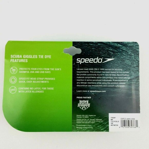 Speedo Kids Scuba Goggle UV Protection Recreation Ages 3-8 Tie Dye Blue 464 - Picture 2 of 2
